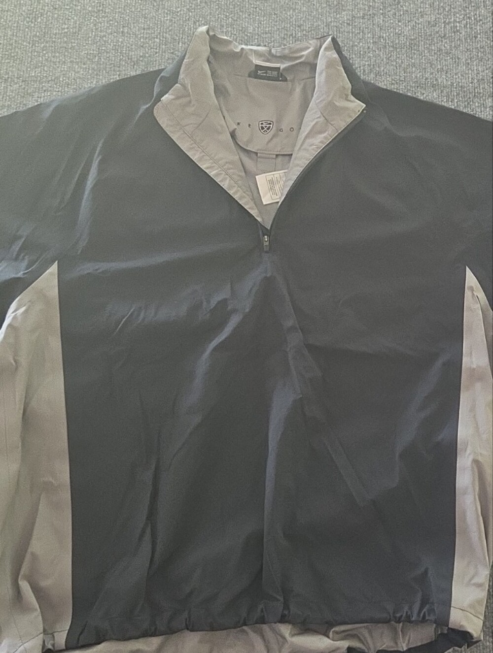 Nike Black and Gray Half-Zip Windbreaker